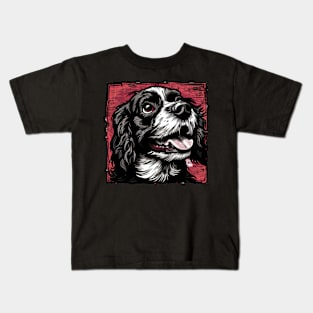 Retro Art English Cocker Spaniel Dog Lover Kids T-Shirt